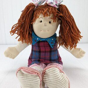 Sweetie Pie Kids Simone Plush Doll Yarn Hair Plaid Dress 15" No Sweater 2002